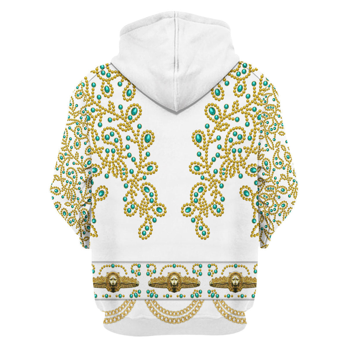 Elvis Spanish Flower - White With Green Stones Costume Hoodie Sweatshirt T-Shirt Tracksuit