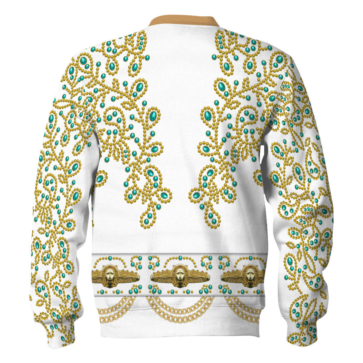 Elvis Spanish Flower - White With Green Stones Costume Hoodie Sweatshirt T-Shirt Tracksuit