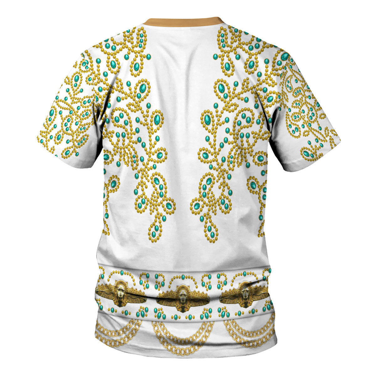 Elvis Spanish Flower - White With Green Stones Costume Hoodie Sweatshirt T-Shirt Tracksuit