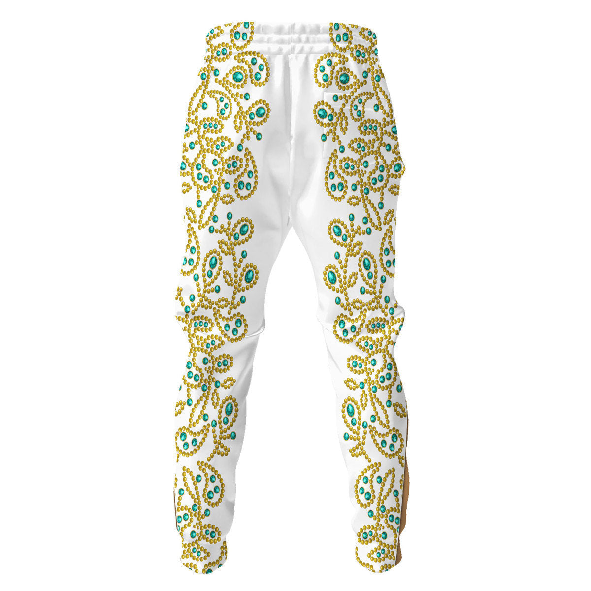 Elvis Spanish Flower - White With Green Stones Costume Hoodie Sweatshirt T-Shirt Tracksuit