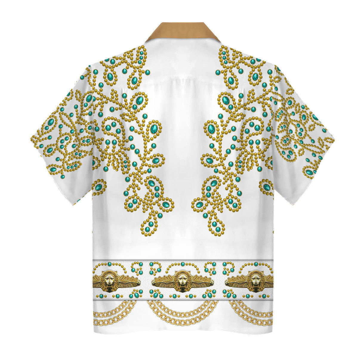 Elvis Spanish Flower - White With Green Stones Costume Hoodie Sweatshirt T-Shirt Tracksuit