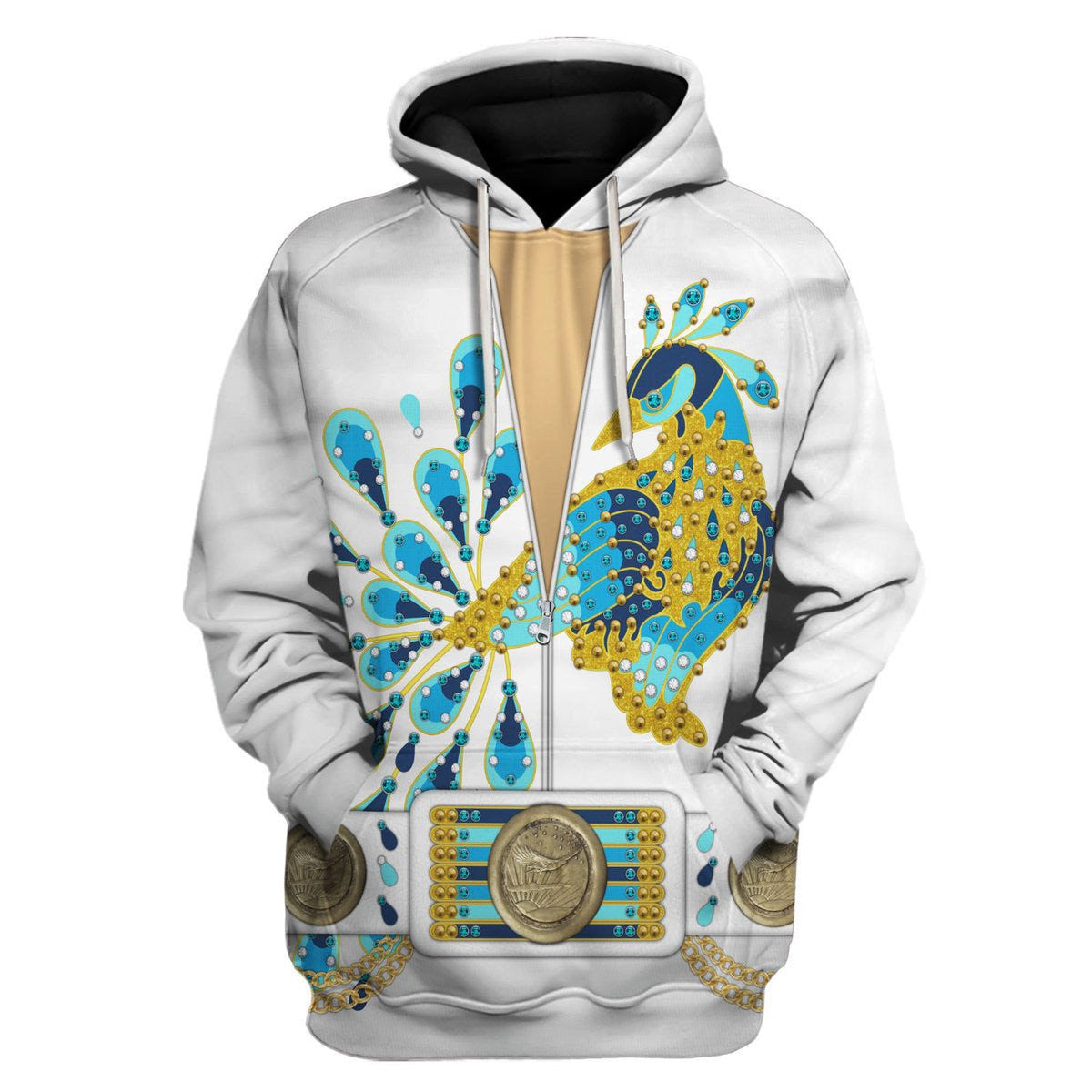 Elviss Presleyy Peacock Outfit Costume Hoodie Sweatshirt T-Shirt Tracksuit