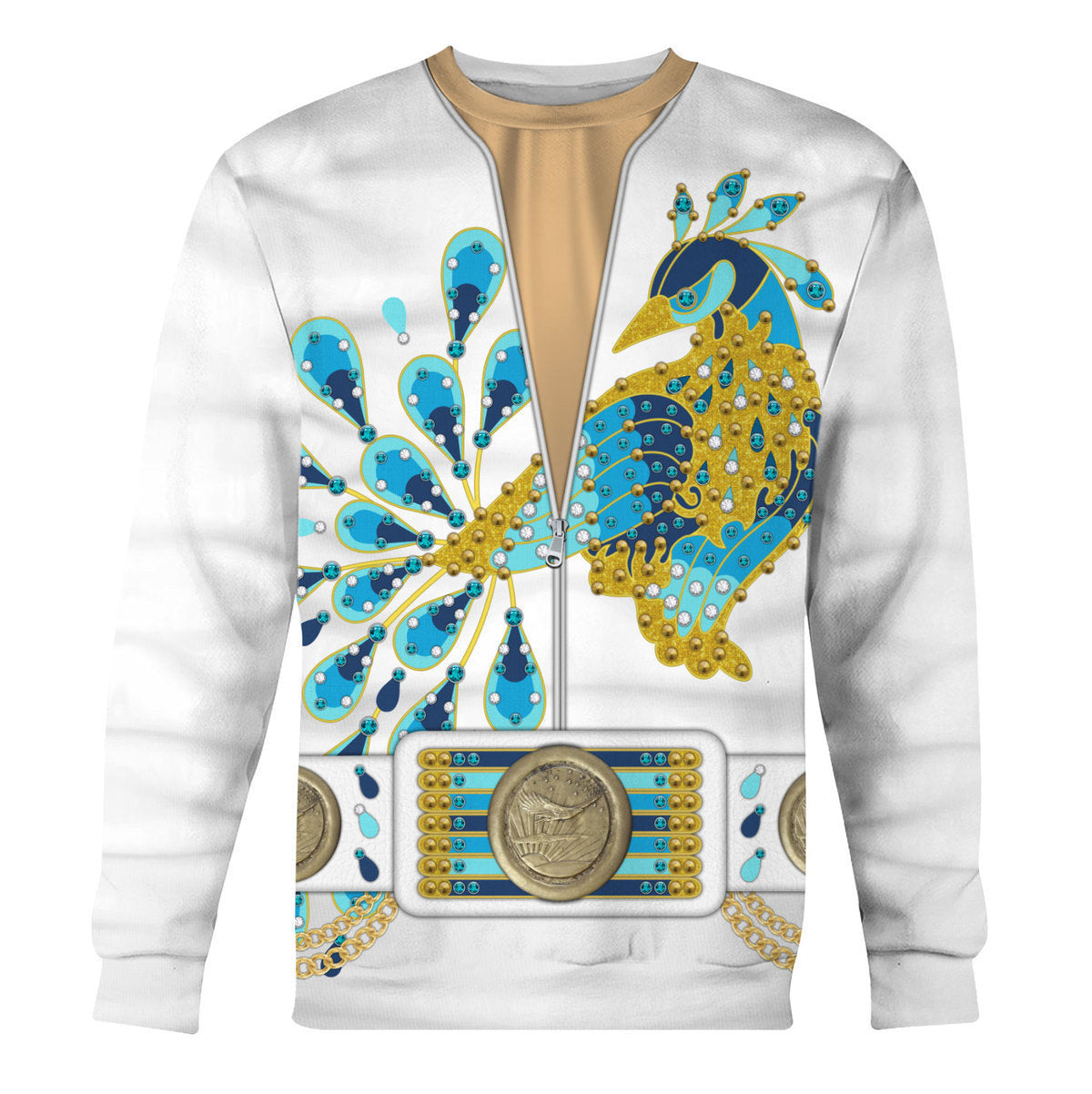 Elviss Presleyy Peacock Outfit Costume Hoodie Sweatshirt T-Shirt Tracksuit