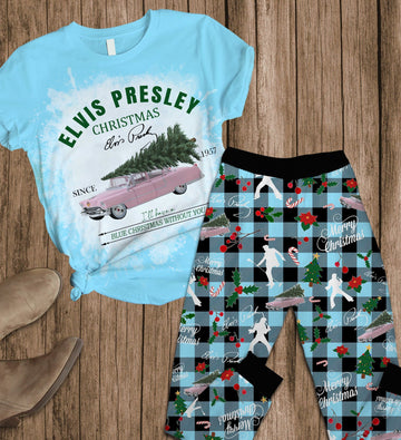 Premium ELVIS 2D Pajamas T-Shirt & Sweatpants Set
