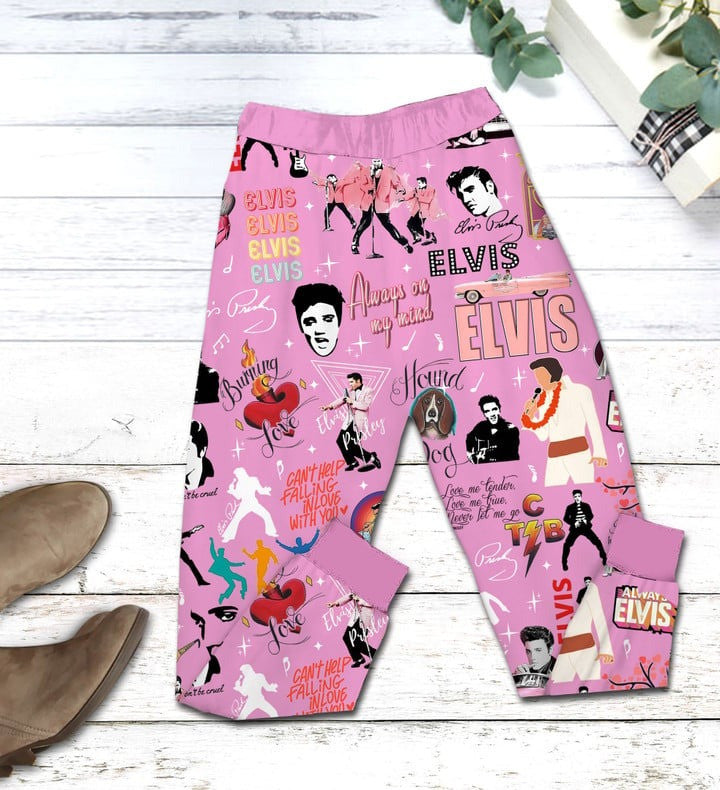 ELVIS 2D Pajamas T-Shirt & Sweatpants Set THAOVTT722