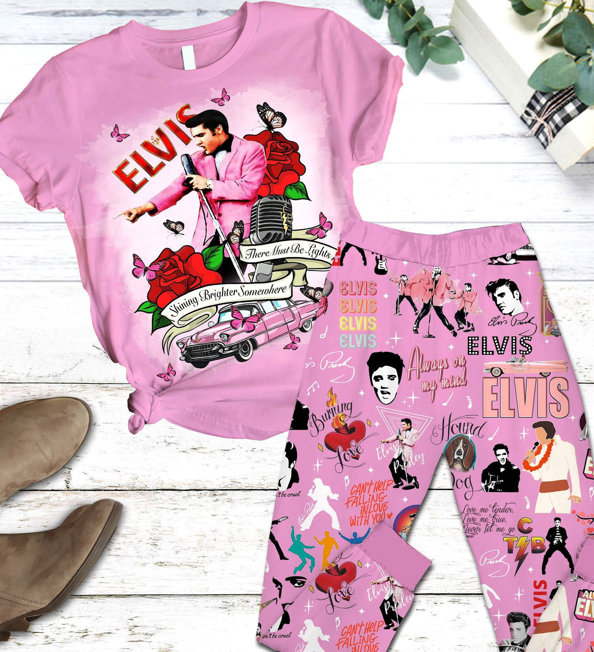 ELVIS 2D Pajamas T-Shirt & Sweatpants Set THAOVTT722