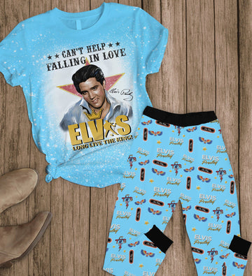 Premium ELVIS 2D Pajamas T-Shirt & Sweatpants Set