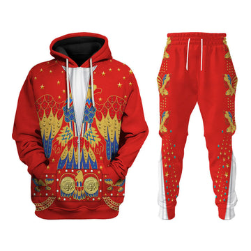Elvis Presley EAGLE Red Costume Hoodie Sweatshirt T-Shirt Tracksuit