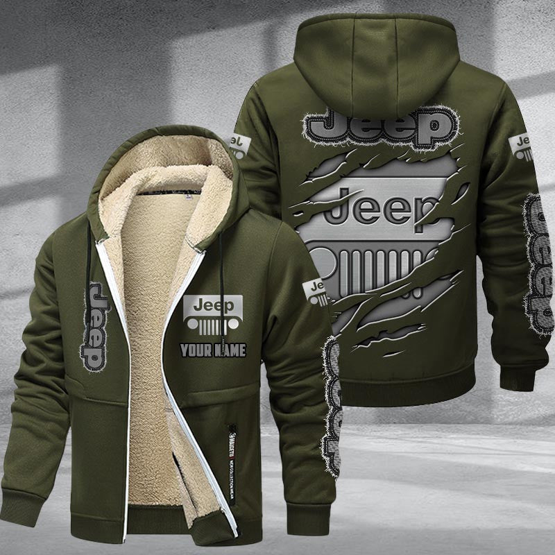 Jeep DMTZ0035 Hoodie Zip Velvet Coat