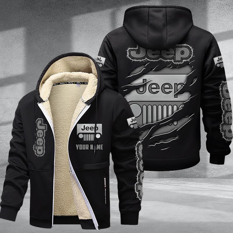 Jeep DMTZ0035 Hoodie Zip Velvet Coat