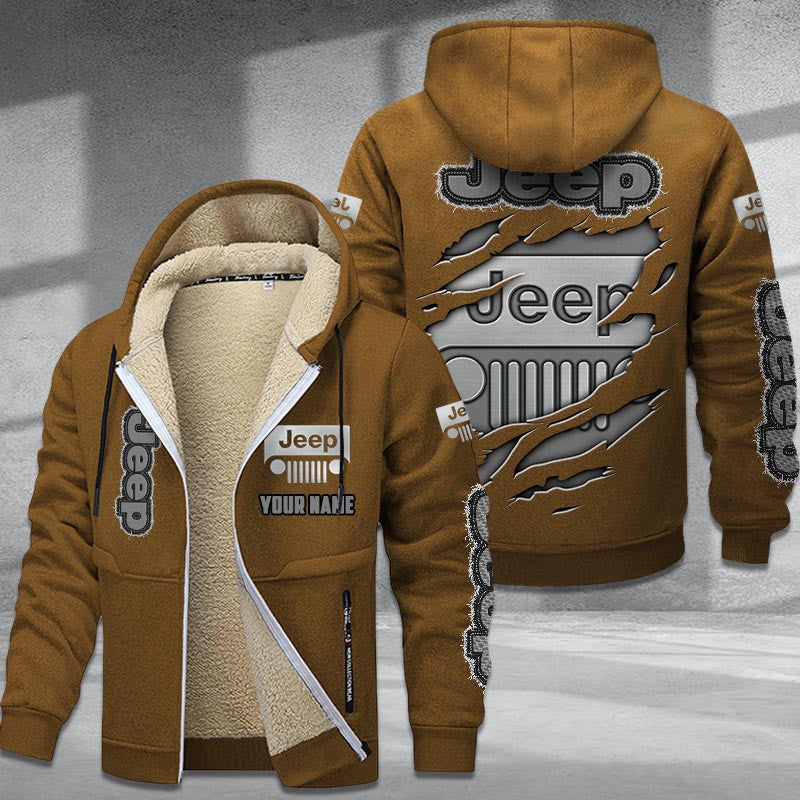 Jeep DMTZ0035 Hoodie Zip Velvet Coat