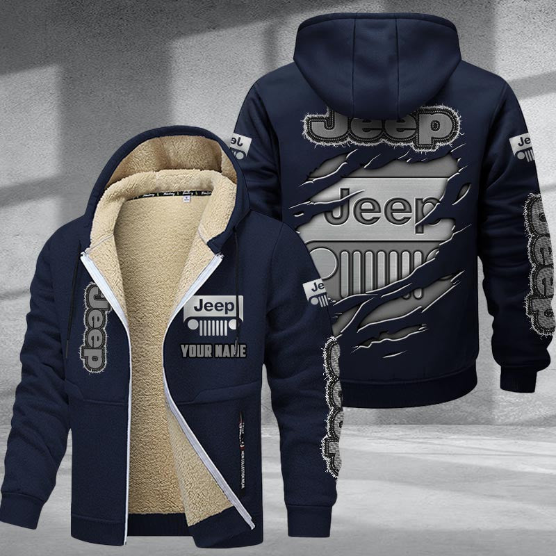 Jeep DMTZ0035 Hoodie Zip Velvet Coat