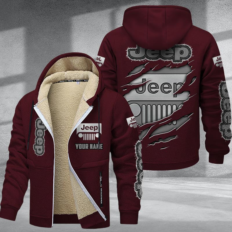 Jeep DMTZ0035 Hoodie Zip Velvet Coat