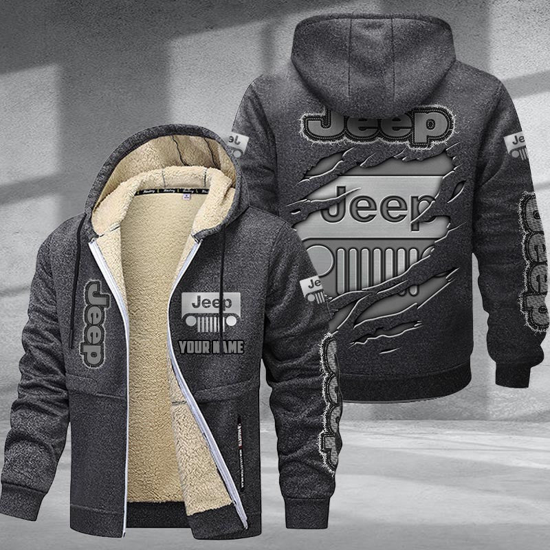 Jeep DMTZ0035 Hoodie Zip Velvet Coat